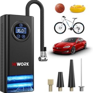 HIWORK 无线便携充气泵（4000mAh锂电｜150PSI｜数显气压表｜多嘴适配）｜适用于汽车轮胎、球类、气垫、骑行装备等