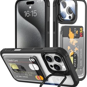 卡夹防摔三合一手机壳｜iPhone 15 Pro Max专用（6.7寸）｜磁吸支架＋镜头保护盖